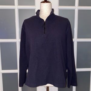 GUC Women’s size Medium Lands’ End Black Fleece Long Sleeve Quarter Zip Pullover